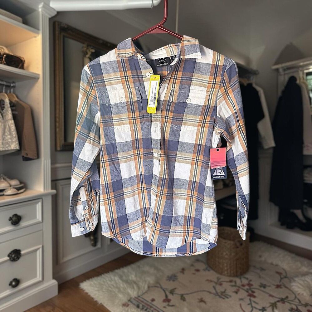 Burnside Morgan Long Sleeve Flannel Shirt Boys Size 10 NWT